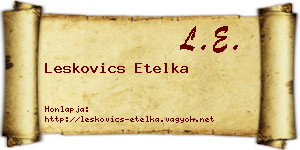 Leskovics Etelka névjegykártya